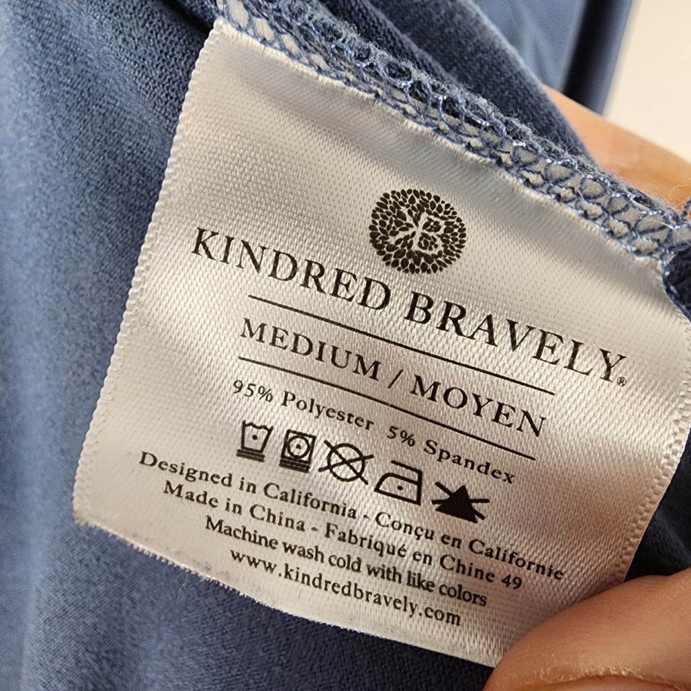 Kindred Bravely Maternity Nursing Open Front Blue Long Sleeve Shirt Women Medium - Picture 6 of 6